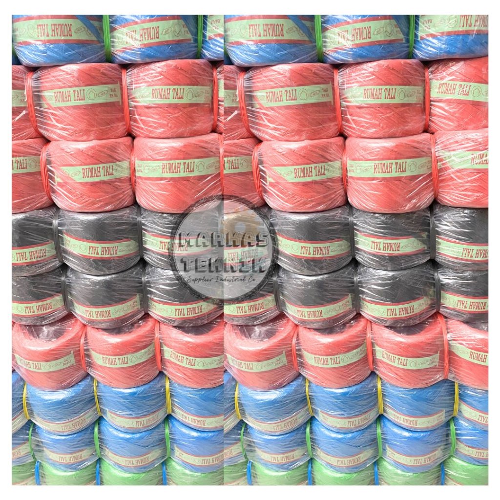 

Tali Rafia RUMAH TALI 1 Roll 1kg / Tali RAFIA Hitam - Warna Warni 1 KG Per Roll