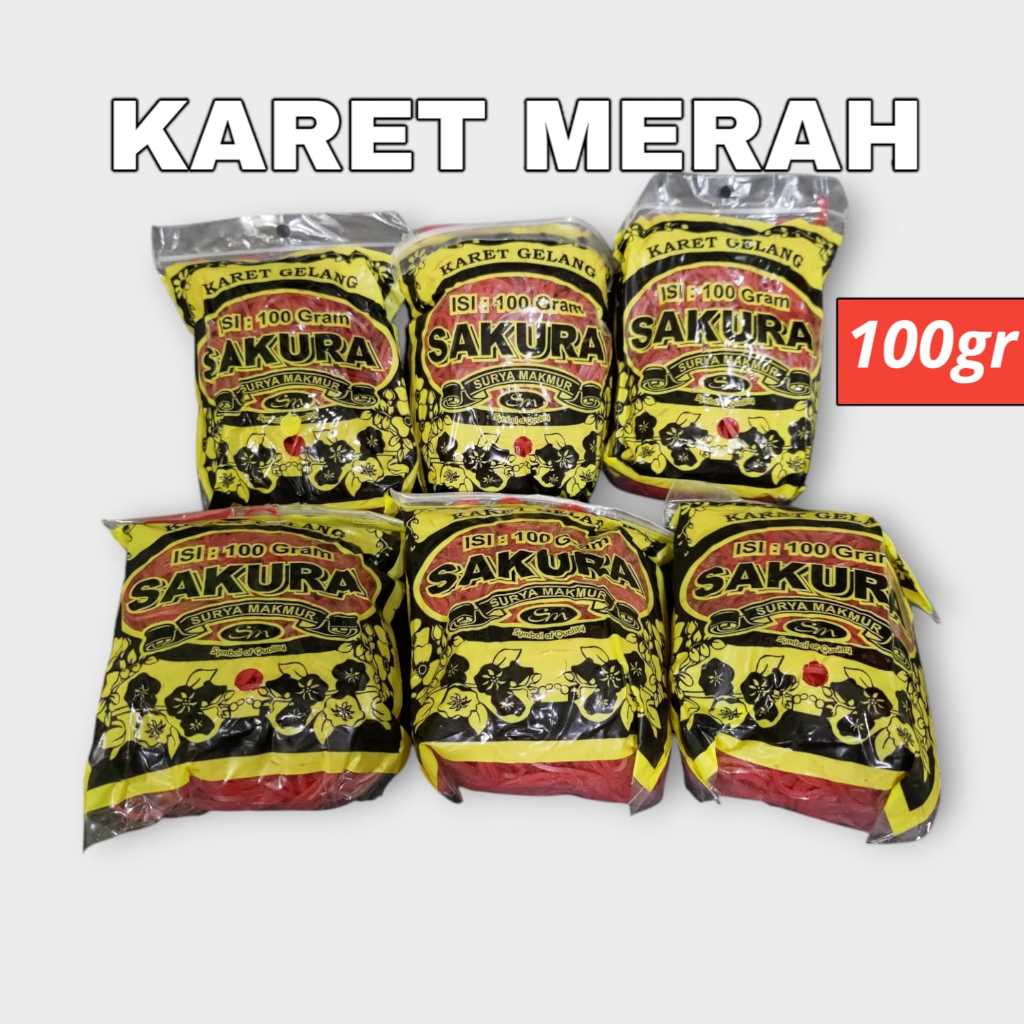 

[100gr] Karet Gelang Merah Merek Sakura