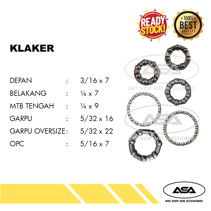 Lahar Sepeda | Sarangan Pelor Sepeda | Klaker Sepeda Depan / Belakang / Tengah MTB / Garpu / Garpu O