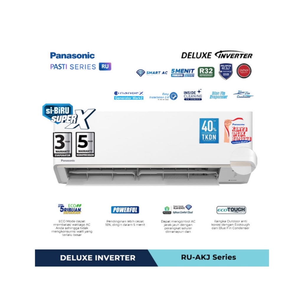Panasonic AC Deluxe Inverter Nanoe X RU Series 3/4 PK - CS/CU-RU7AKJ