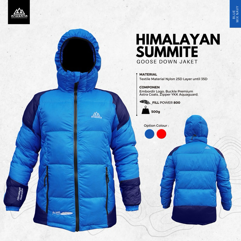 Jaket Bulu Angsa Angsana seri Himalayan Summite Real 100% Goose Down fp 800