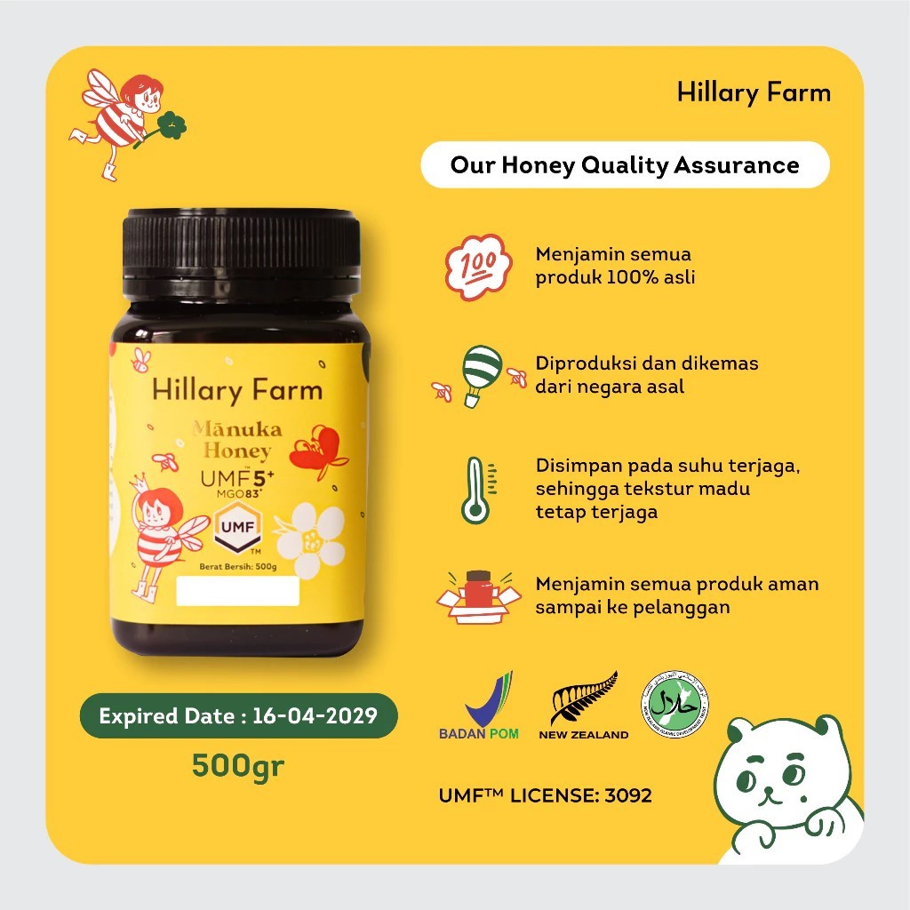 

Hillary Farm Manuka Honey UMF 5+ Madu 500gr