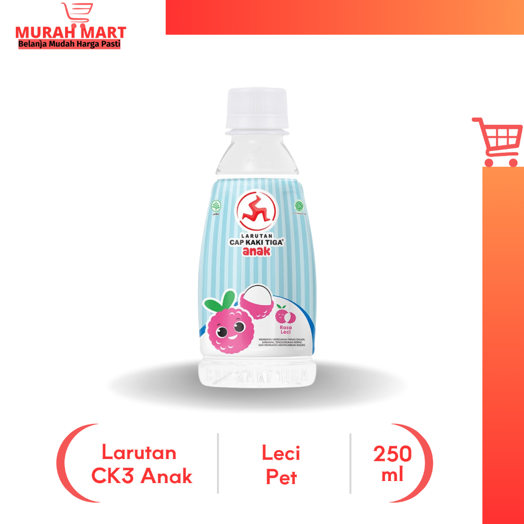 

Larutan Cap Kaki Tiga Anak Rasa Leci Pet 250ml