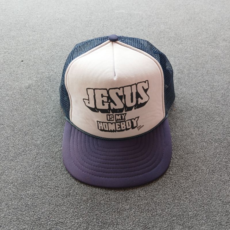 Topi Vintage Rope Hat Trucker Jesus Is My Homeboy - OSFA