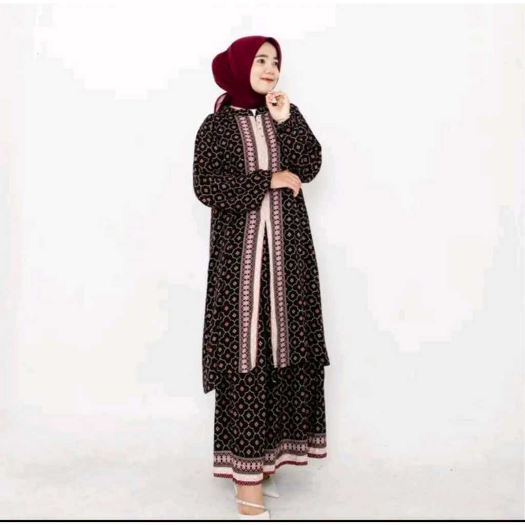 Setelan Keluarga Set Malay Fuji Couple Family Bahan Rayon Viscose