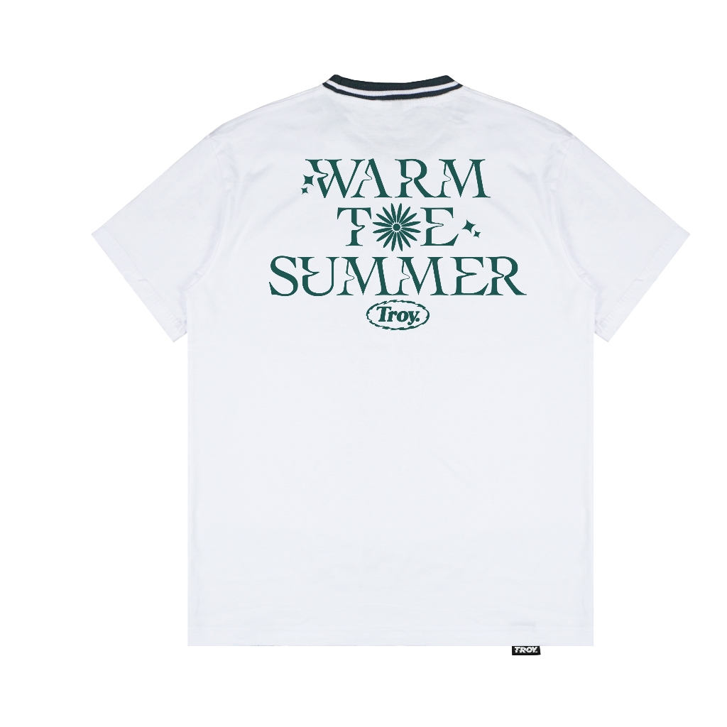 Troy Company Neck Strip Tshirt White Warm The Summer - Kaos Lengan Pendek Kaos Putih KST 3037-2G1W
