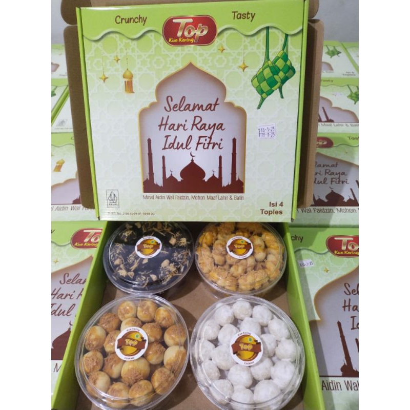 

1. KUKER LEBARAN (TOP COOKIES ISI 4) TOP PREMIUM KUKER KUALITAS PREMIUM HARGA MURMER REKOMENDASI BUAT BAGI-BAGI THR LEBARAN