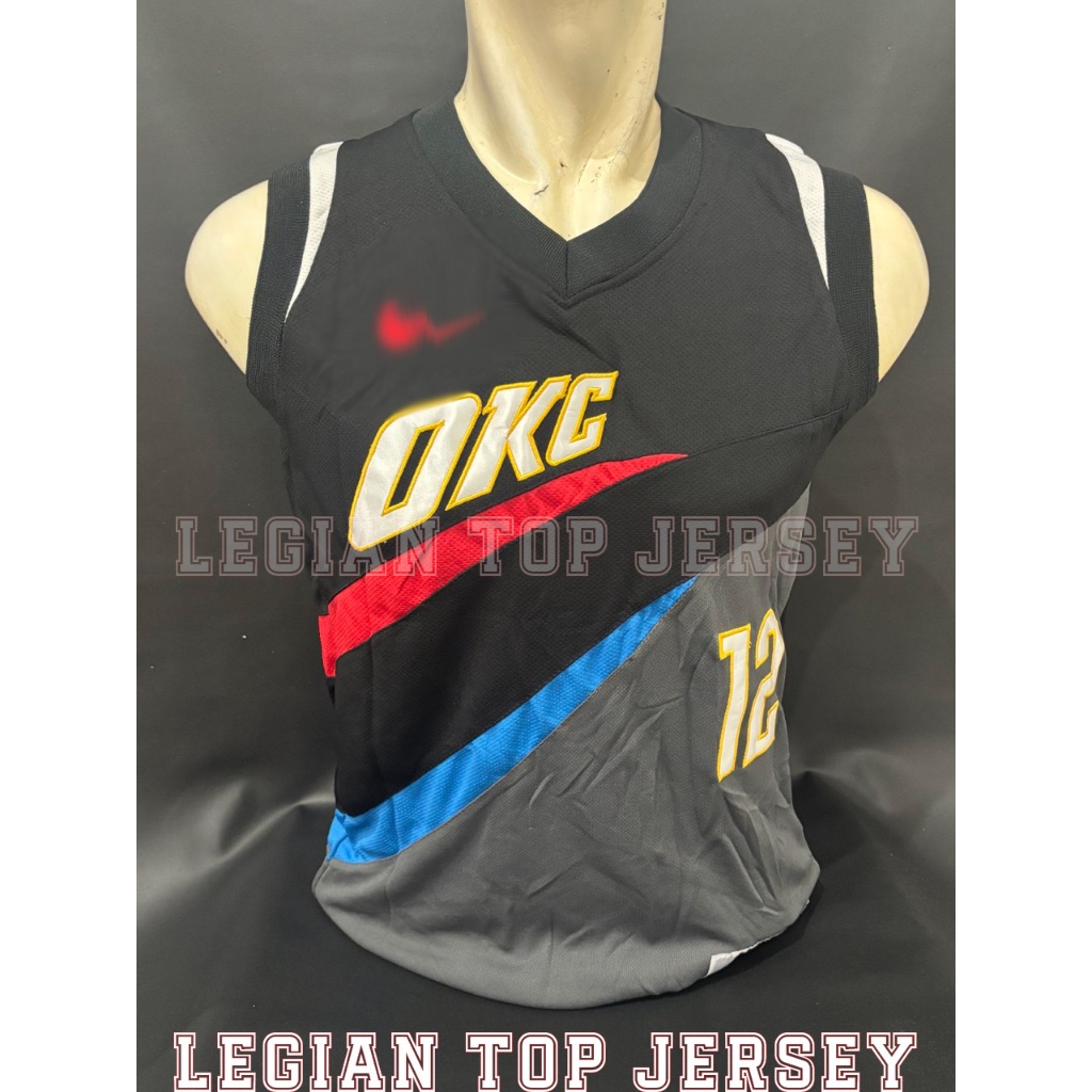 Obral Jersey Basket NBA Oklahoma City Thunder Hitam ADAMS