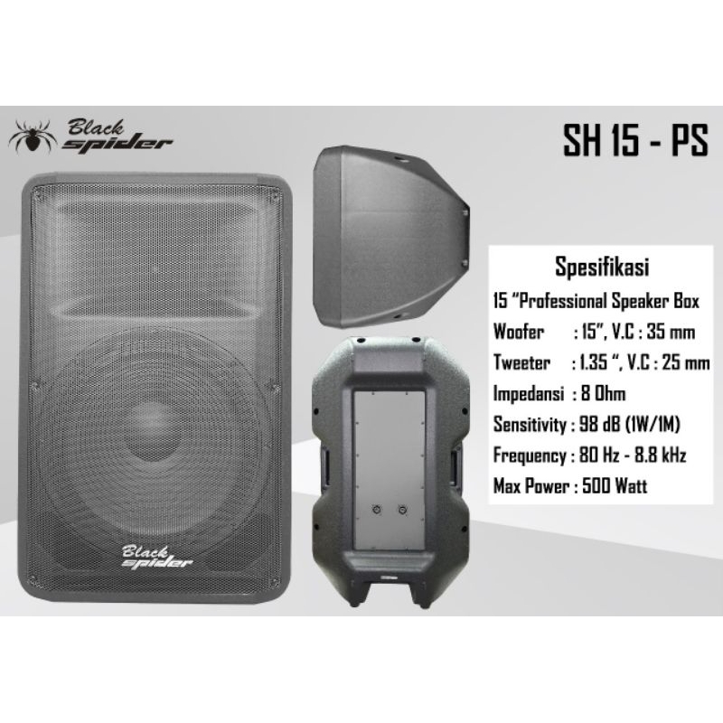 jual SPEAKER PASIF BLACK SPIDER SR15 PS 15 INCH BLACKSPIDER