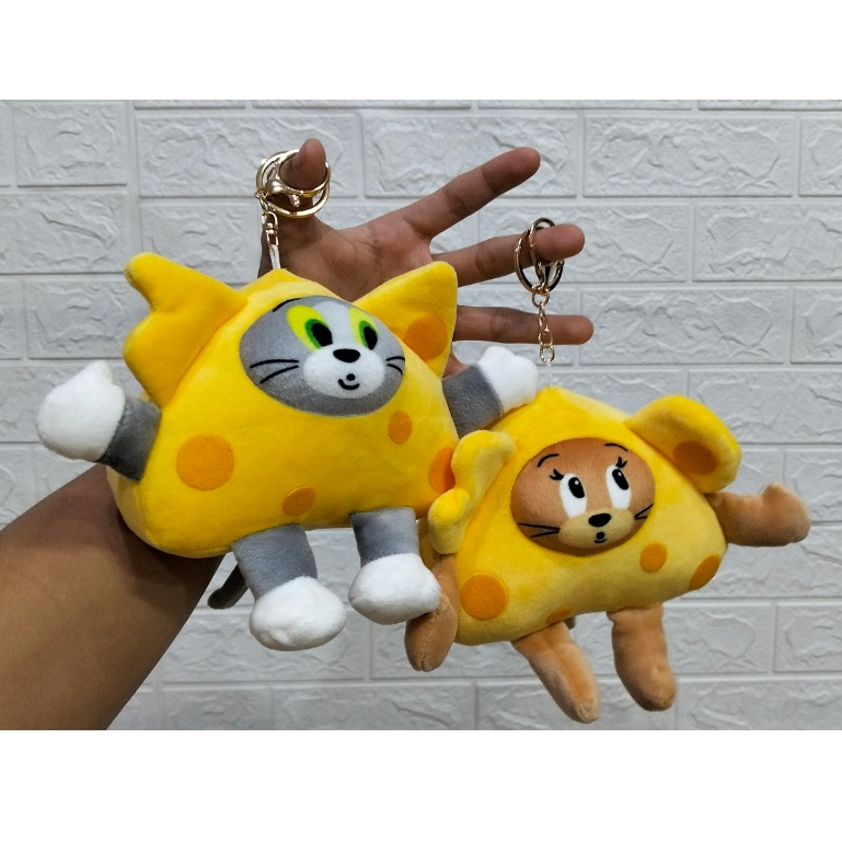 Gantungan Kunci Boneka Kucing & Mouse Keju Super Gemes