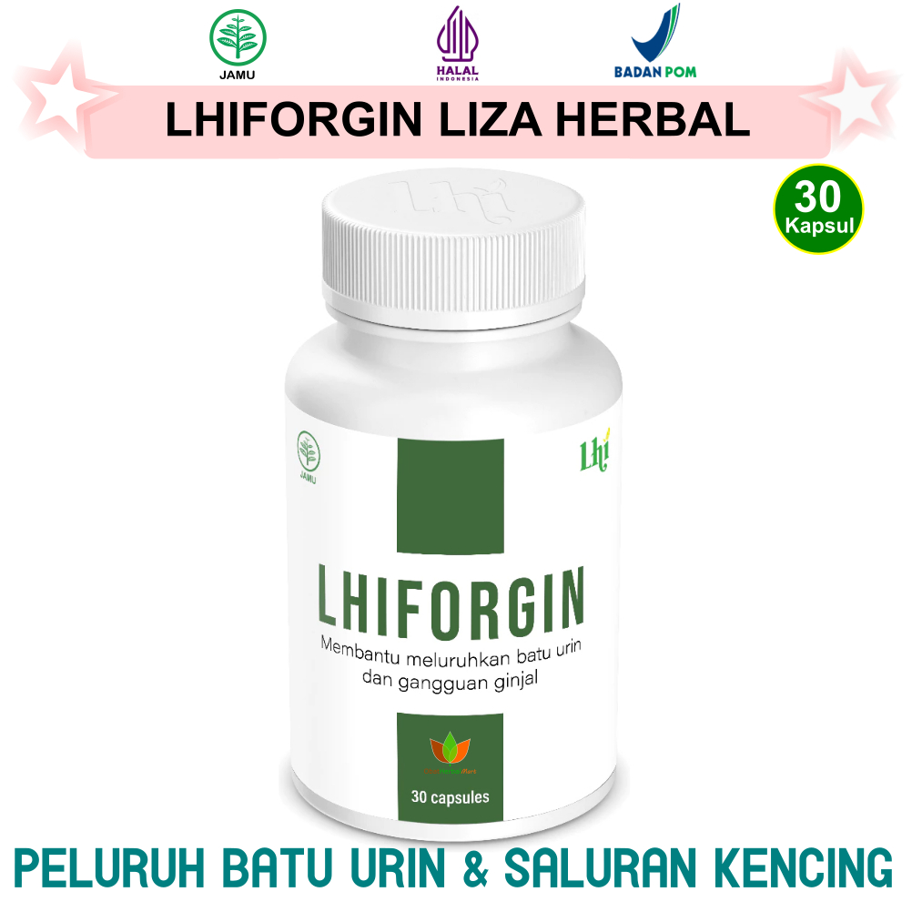 30 KAPSUL LHIFORGIN LIZA HERBAL INTERNATIONAL LHI, JAMU OBAT BATU GINJAL OKSOLAT INFEKSI SALURAN KEN