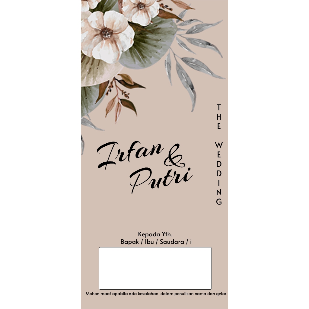 UNDANGAN PERNIKAHAN SIMPLE 1 LEMBAR / UNDANGAN PERNIKAHAN MURAH / UNDANGAN PERNIKAHAN CUSTOM / UNDAN