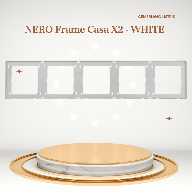 Nero Frame Saklar Casa X2 White - X2586 - W / Frame 5 Gang Nero Casa Putih