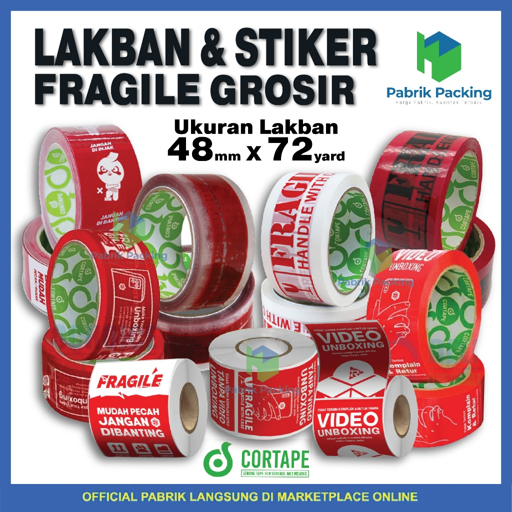 

Lakban Handle With Care Isolasi Fragile Stiker Solatip Plakban