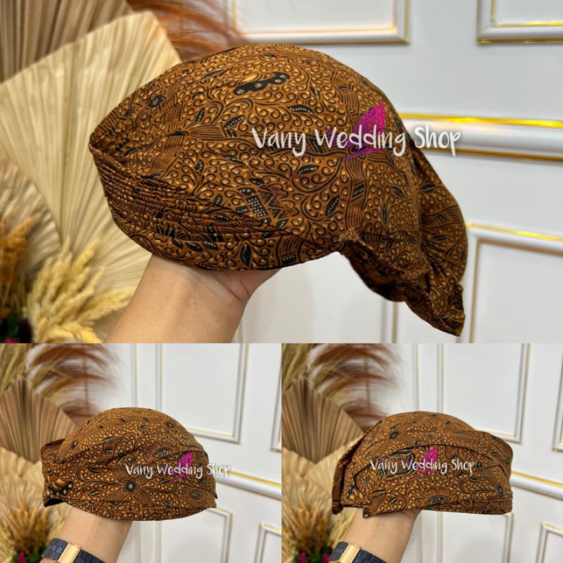 Blangkon [PREMIUM] - Motif Mukti Coklat | Blangkon Solo/Sunda/Jogja