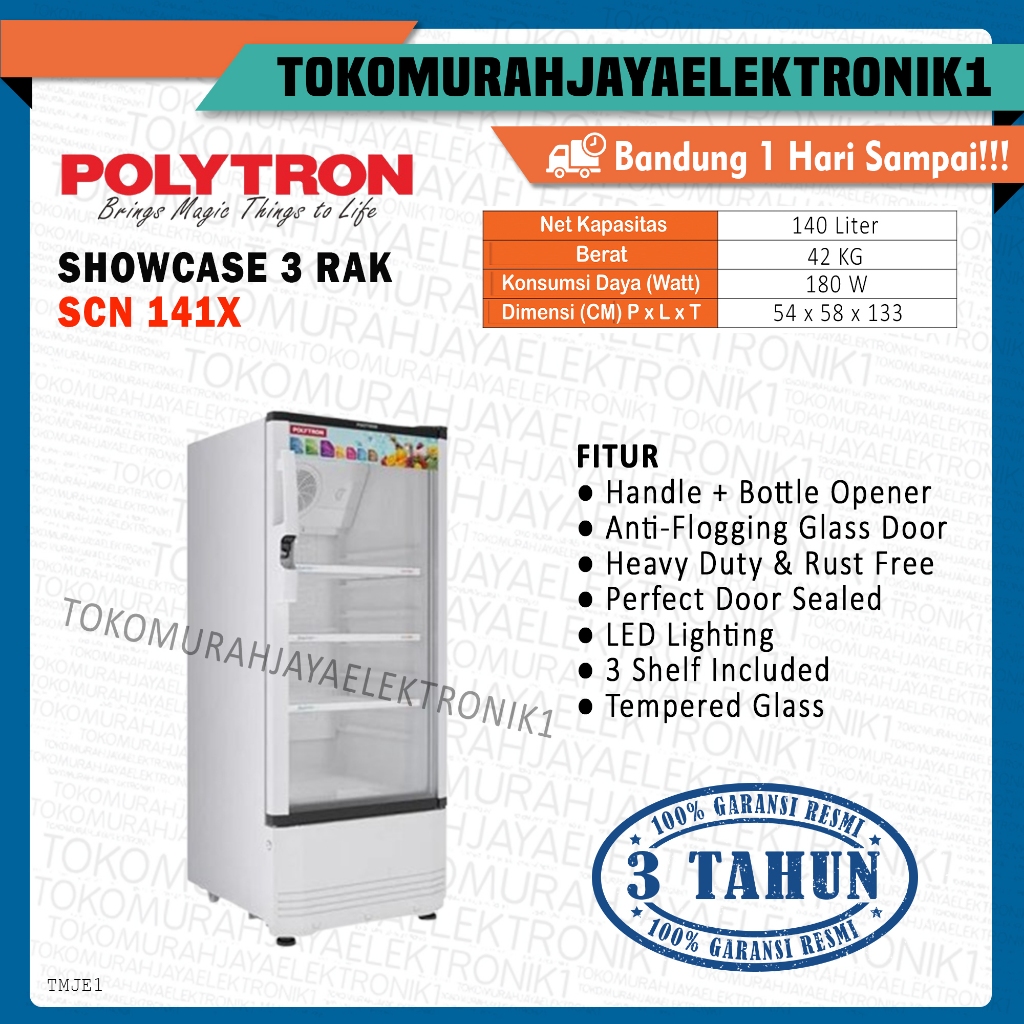 Showcase POLYTRON 3 Rak SCN 141X Fastcool Garansi Resmi