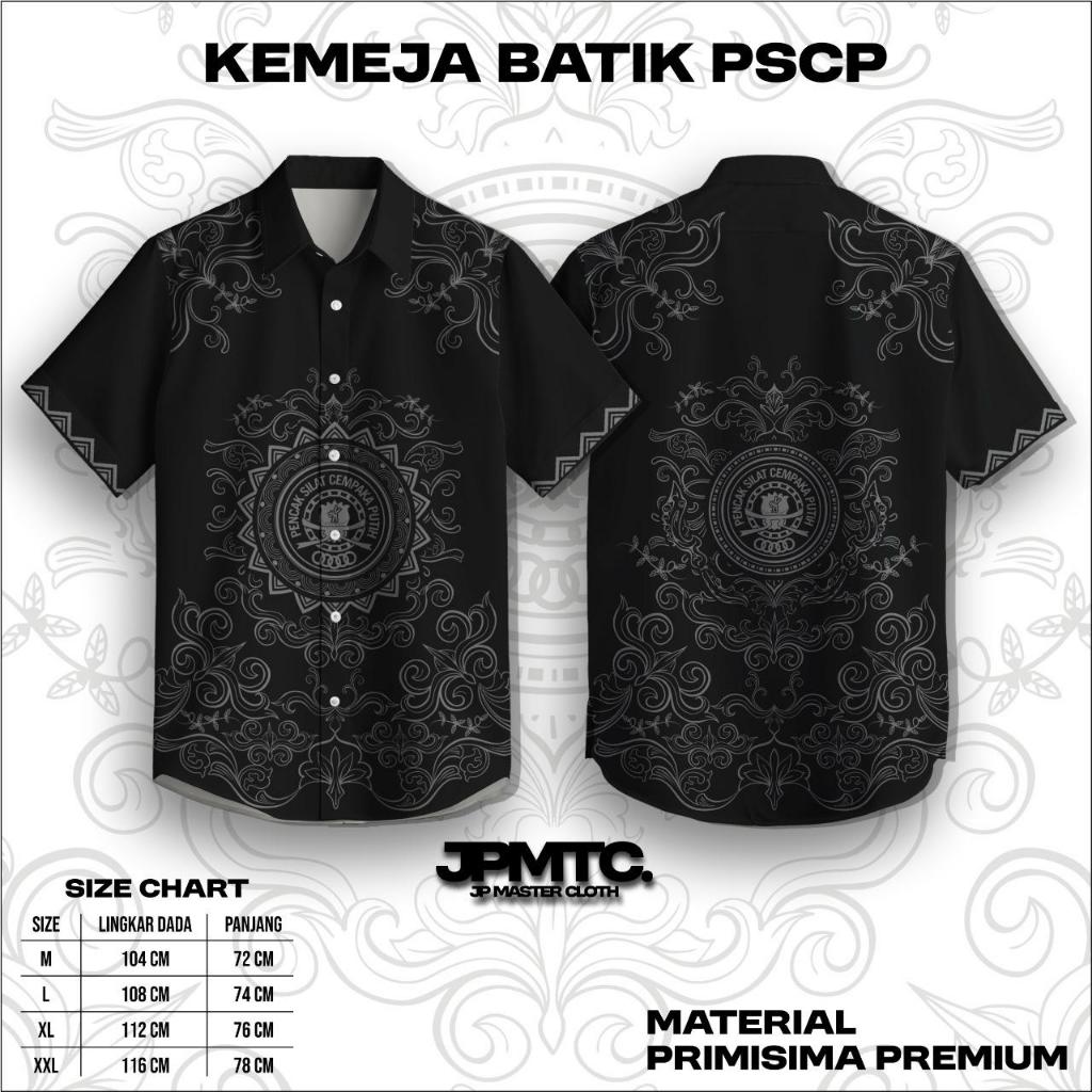 Kemeja Batik PSCP Full Printing Bahan Primisima Premium