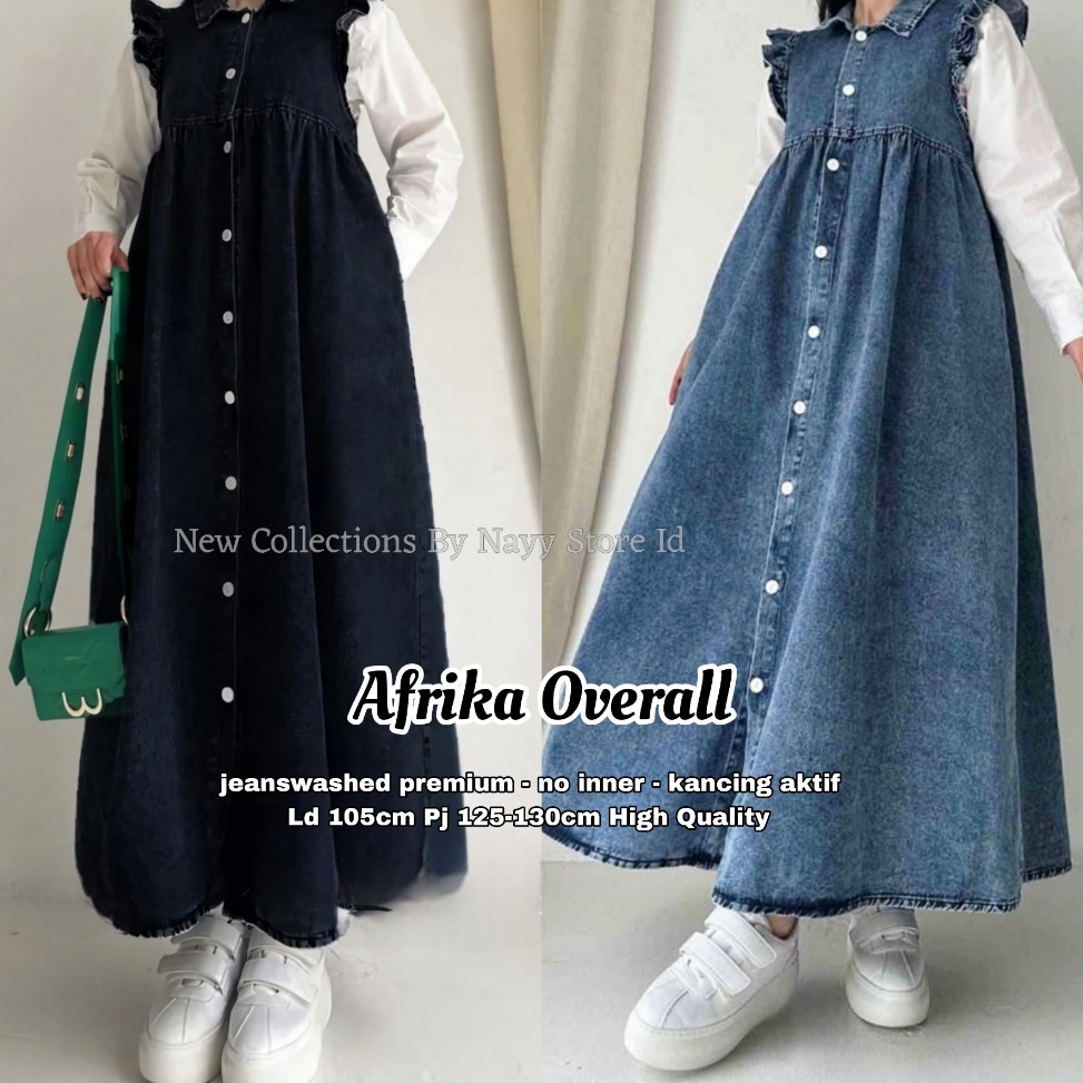 KODE F65P Baju Kodok Overall Rok Dress Jeans Wanita Premium Terbaru 224 Korean Style Kekinian Afrika