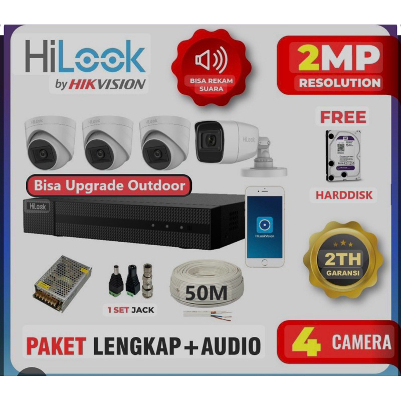 Paket Kamera CCTV 4 chanel lengkap instalasi/ 4 kamera lengkap pemasangan