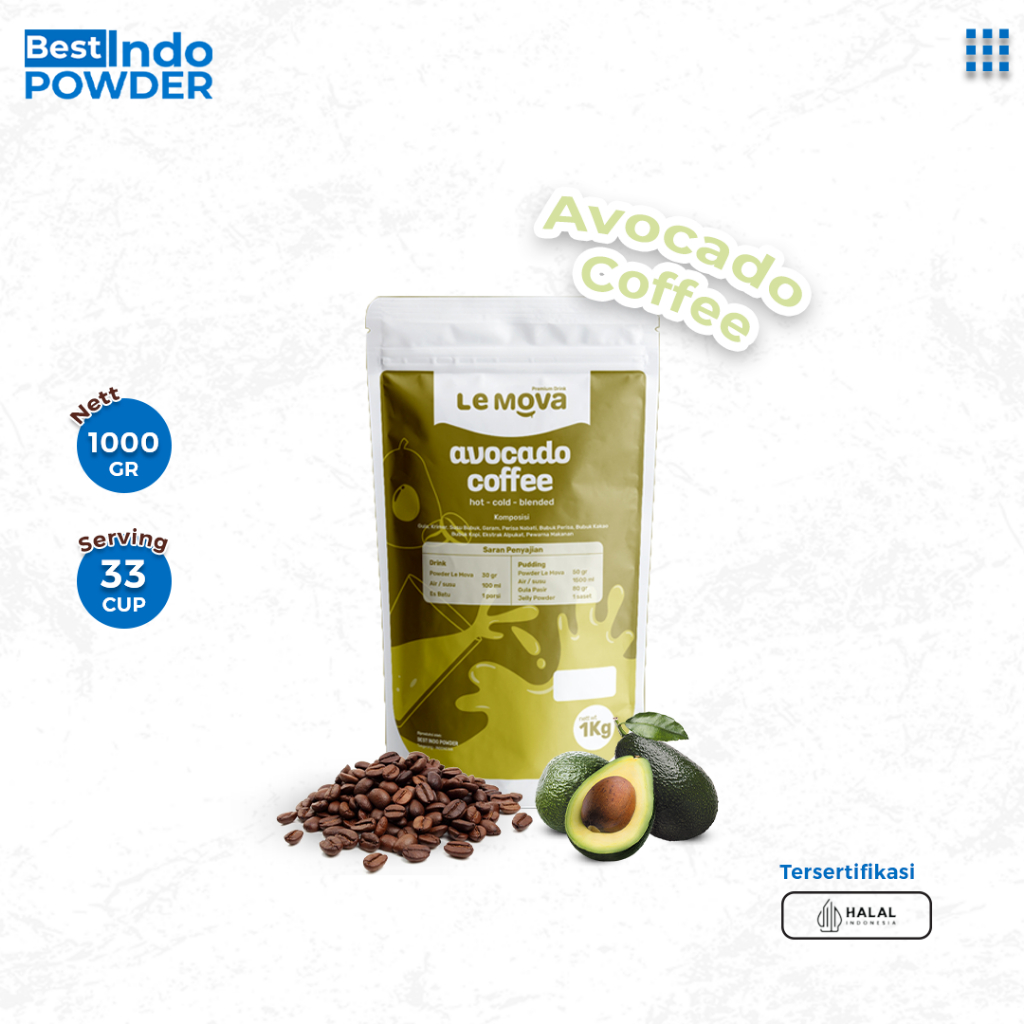 

BUBUK ALPUKAT KOPI LEMOVA 1Kg / POWDER AVOCADO COFFEE / BUBUK MINUMAN 1Kg