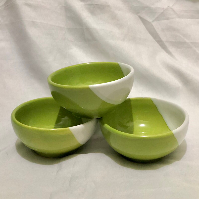 Homeco Mangkok Sambel Green White Keramik