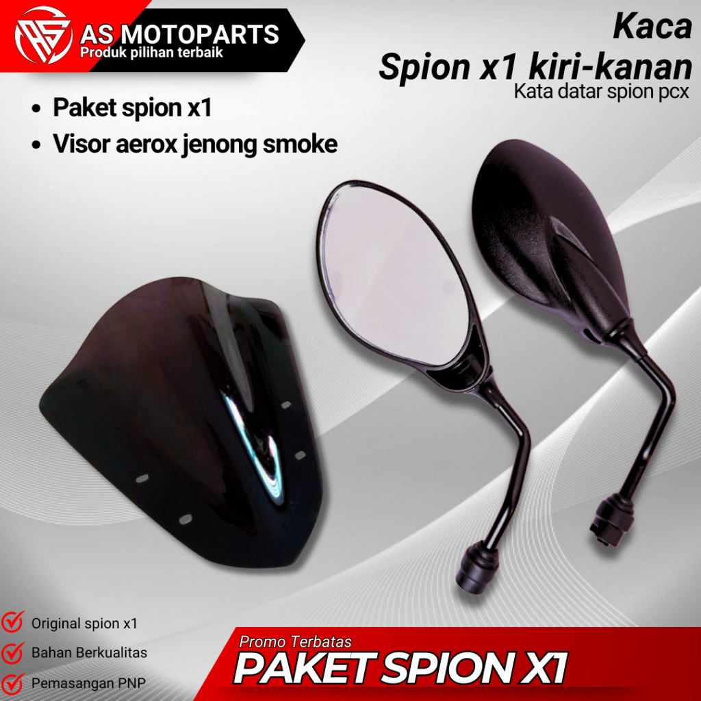 PAKET SPION X1 + VISOR AEROX JENONG HITAM SPION X1 YAMAHA AEROX 155 WHINSHIL AEROX HITAM