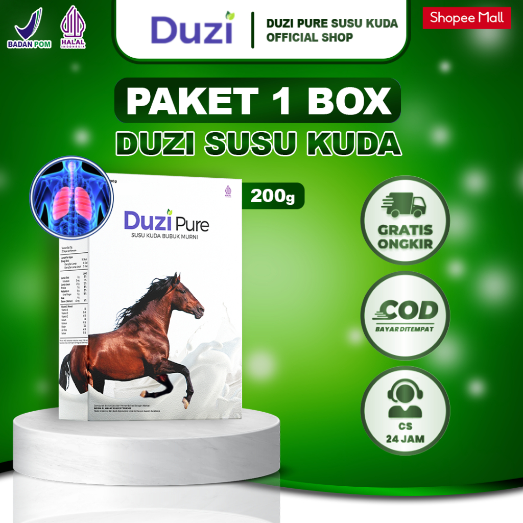 

Duzi Pure - Susu Kuda Lombok Original Untuk Masalah Pernafasan Dan Sendi 200 Gram