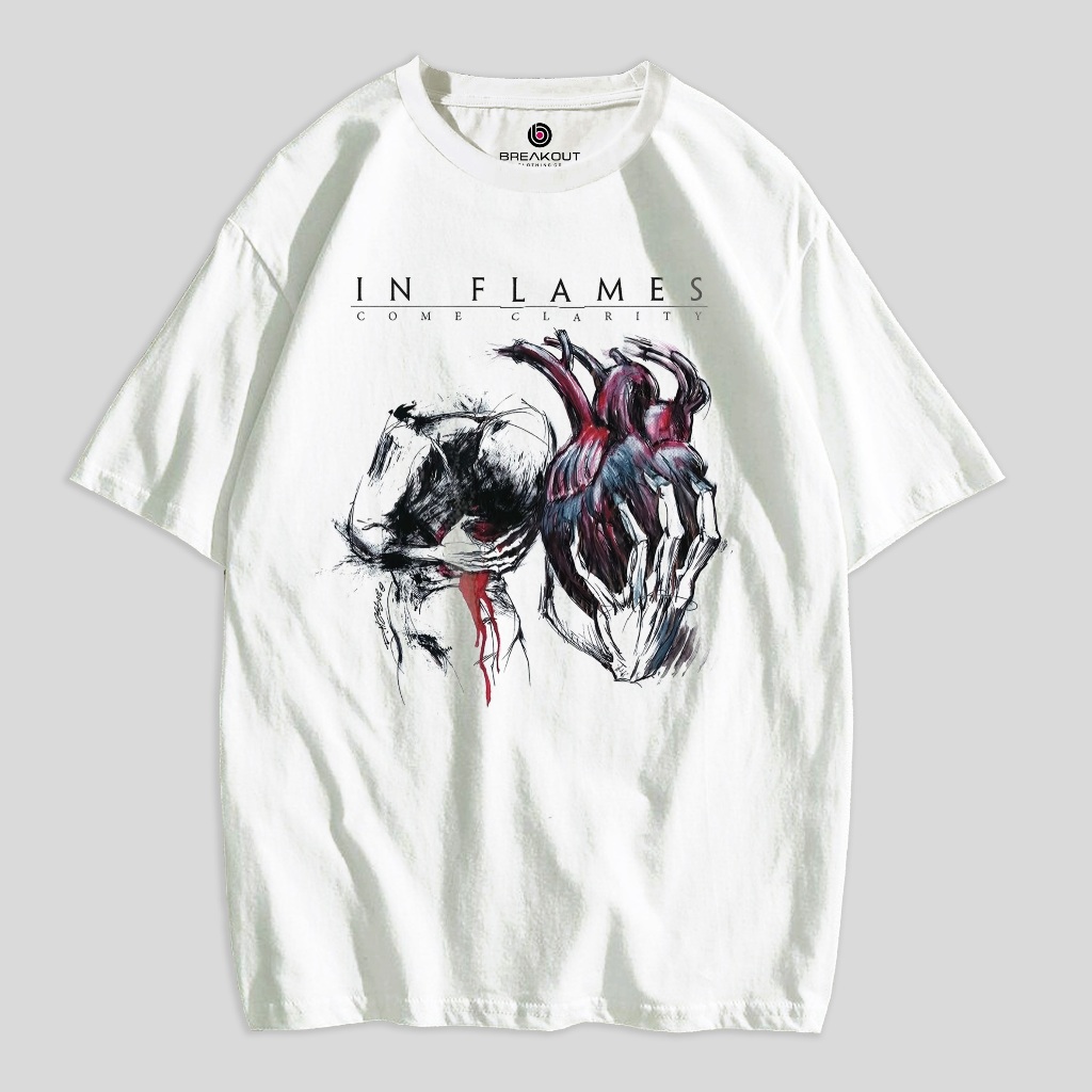 kaos band in flames  tshirt in flames come clarity kaos musik kaos metal