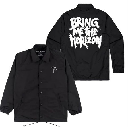 takeshi Jacket Coach bmth tulisan Jacket musik warna Hitam pria dan wanita