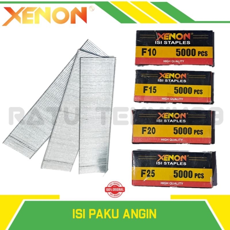 

XENON ISI STAPLES MESIN PAKU TEMBAK F10 F15 f20 f25 REFILL AIR NAILER STAPLES