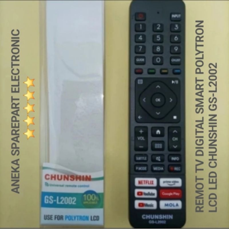REMOT TV DIGITAL SMART POLYTRON LCD LED CHUNSHIN GS-L2002