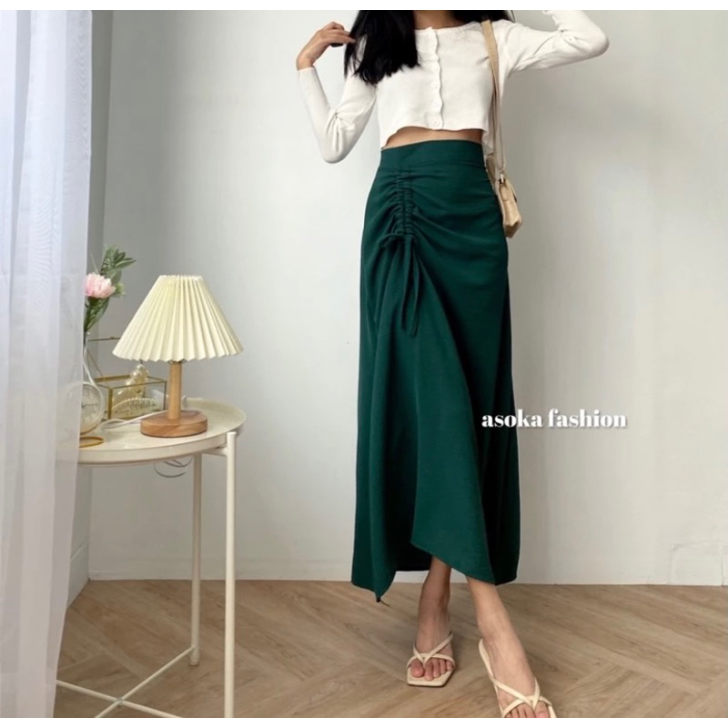 PRELOVED ROK SERUT GREEN SHIRT MURAH THRIFT HIJAU ELEGAN