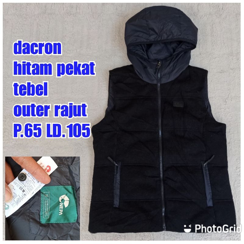 rompi vest puffer gelembung tebal winter salju dacron rajut nepa