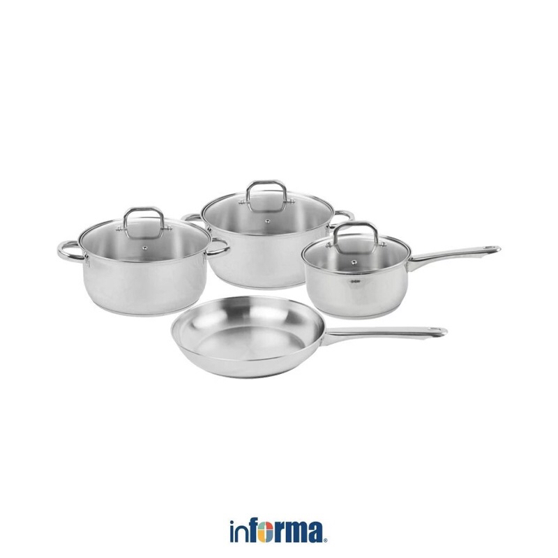 Informa Cooking Color Set 7 Pcs Leon Perlengkapan Masak Cookware Set Wajan Casserole Saucepan Panci 