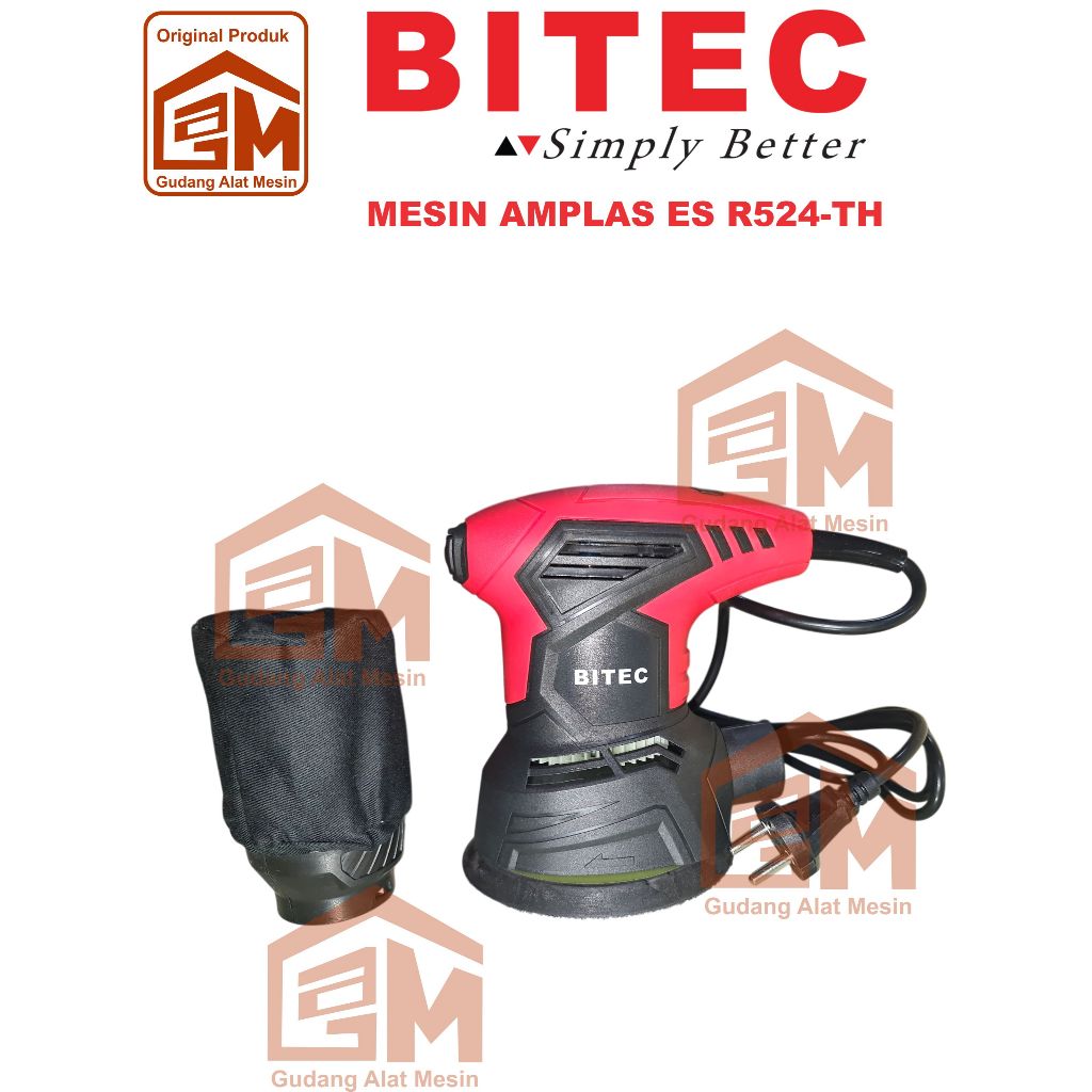 eccentric sander bitec es r-524-th, mesin amplas bulat bitec, mesin polesh bitec, orbital sander bit