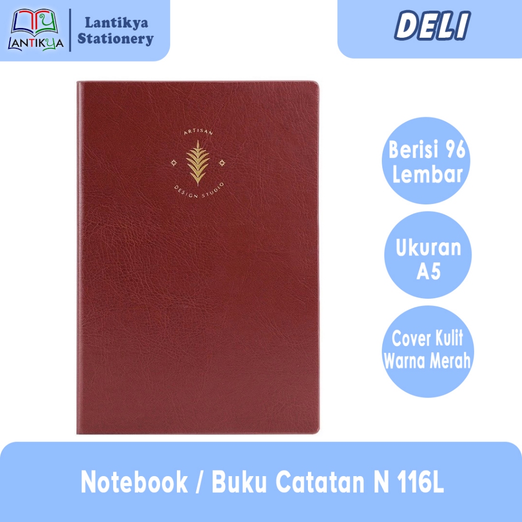 

Deli Leather Cover Notebook / Buku Catatan / Sampul Kulit A5 N 116L