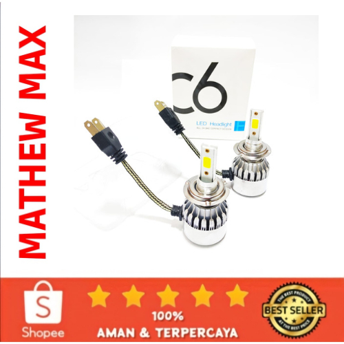 Lampu LED Headlight C6 Putih 1 SET