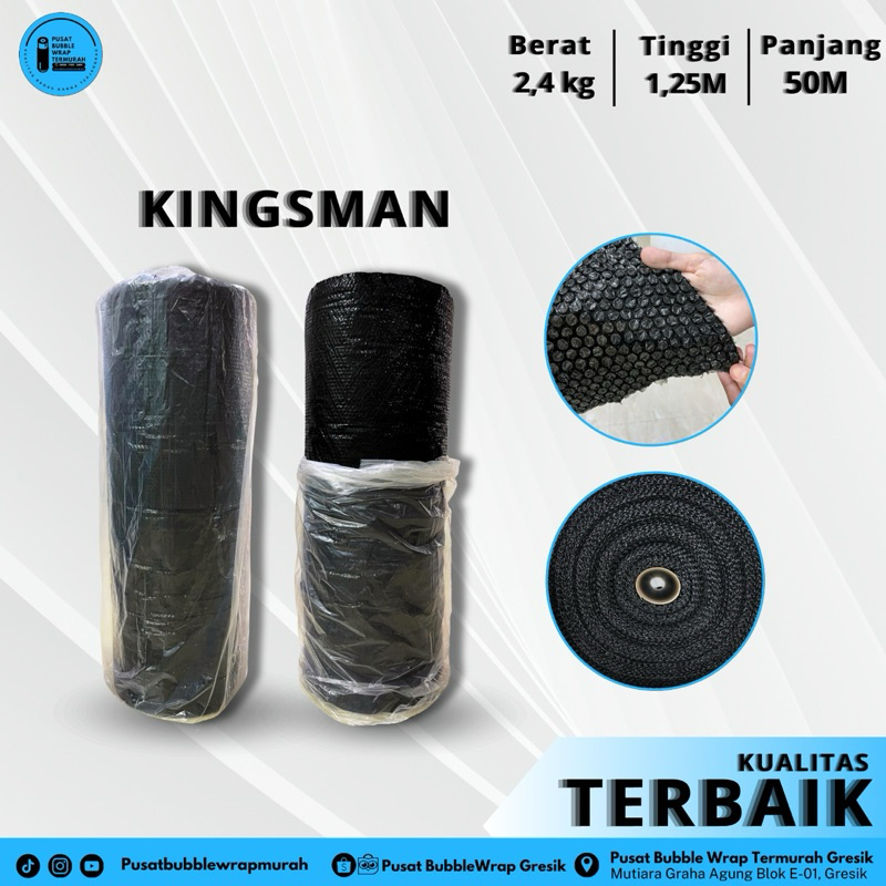

Bubble Wrap Kingsman Hitam dan Bening Termurah Ukuran 1.25mx50m Bubble Kualitas Bagus