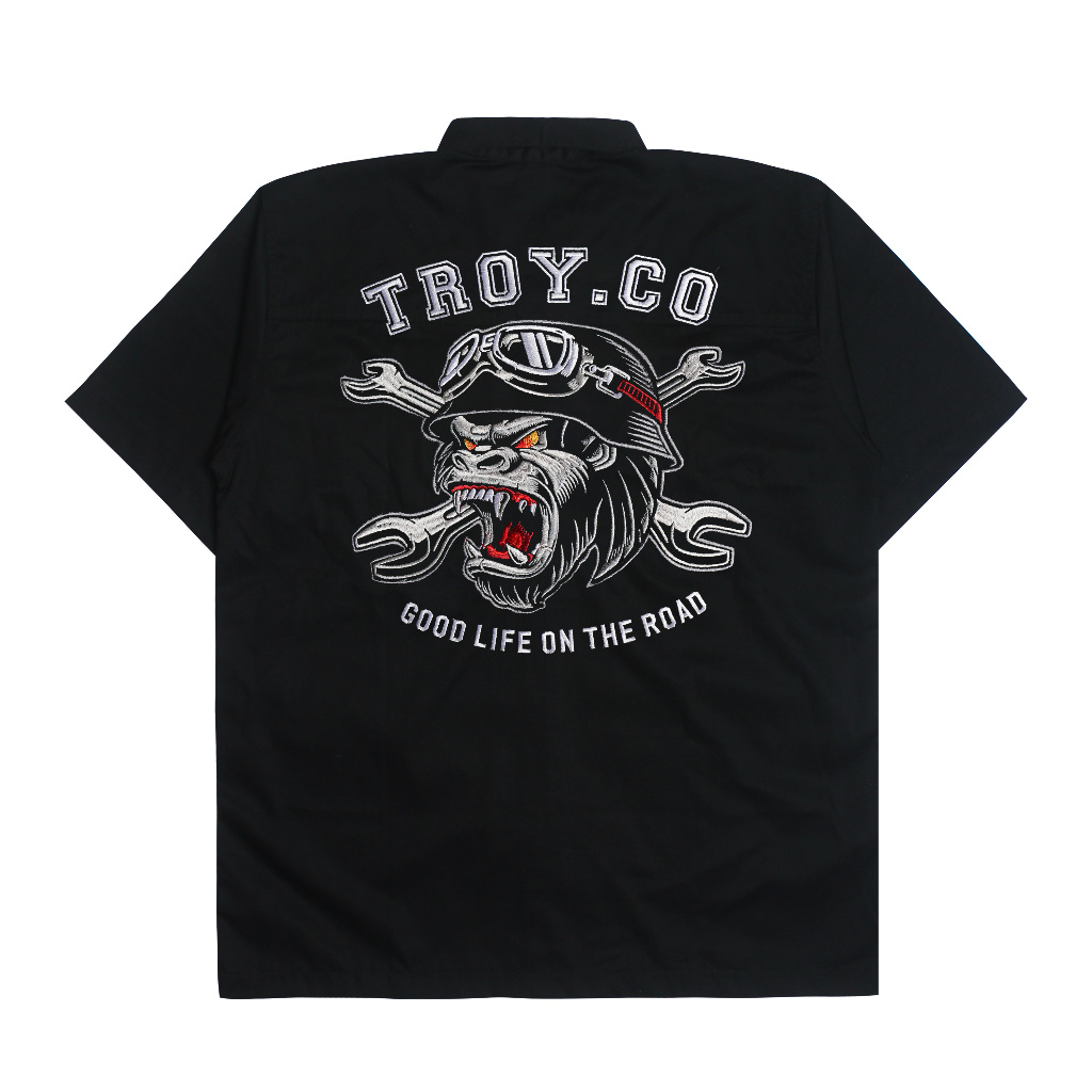Troy Company Work Shirt Workwear Black Aviator Gorilla - Kemeja Kerja Workshirt Hitam WSD 3048