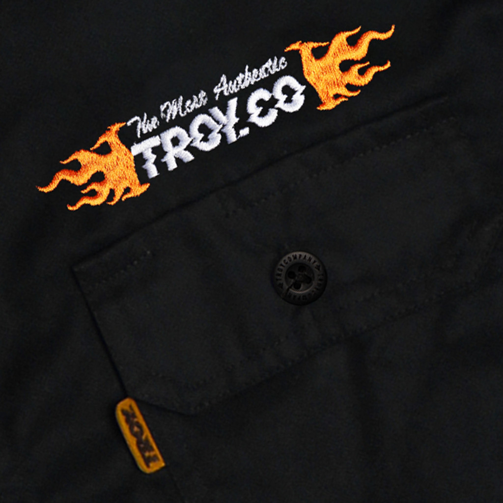 Troy Company Work Shirt Workwear Black Inferno Mechanics - Kemeja Kerja Workshirt Hitam WSD 3049