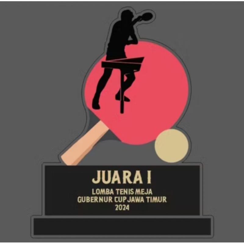 Plakat Akrilik Kejuaraan Tenis Meja - Plakat Akrilik Lomba Pingpong