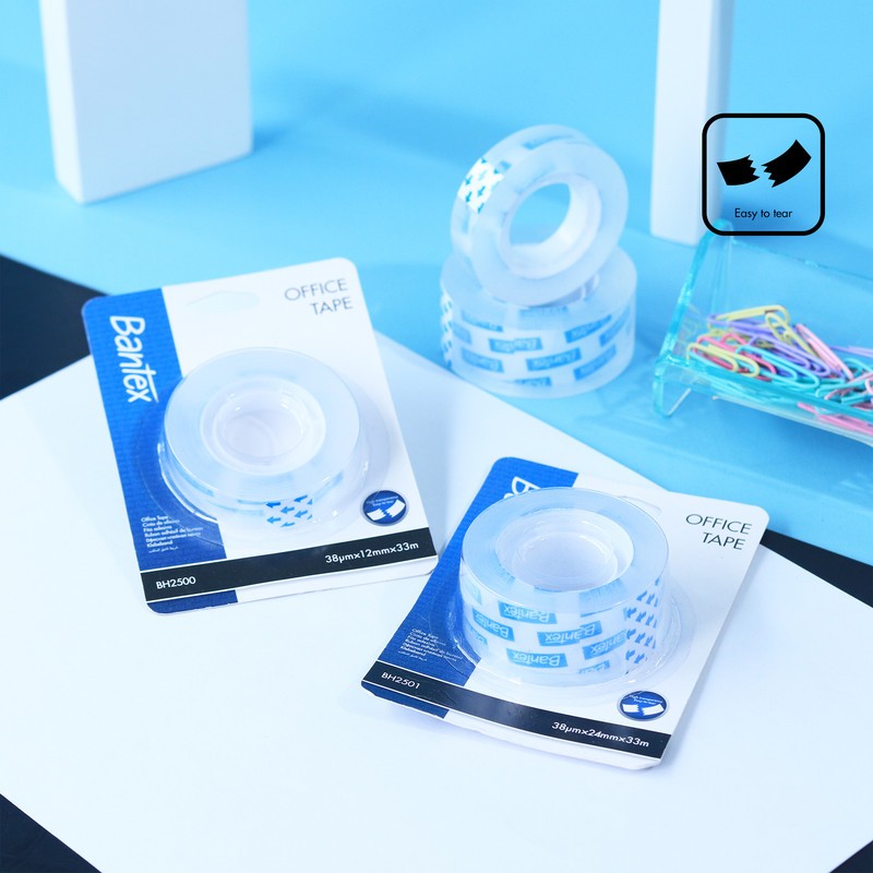 

[Stationery Home] Bantex Isolasi Bening/Selotip Bening/Lakban Bening Core Kecil Lebar 12mm/24mm BH250X