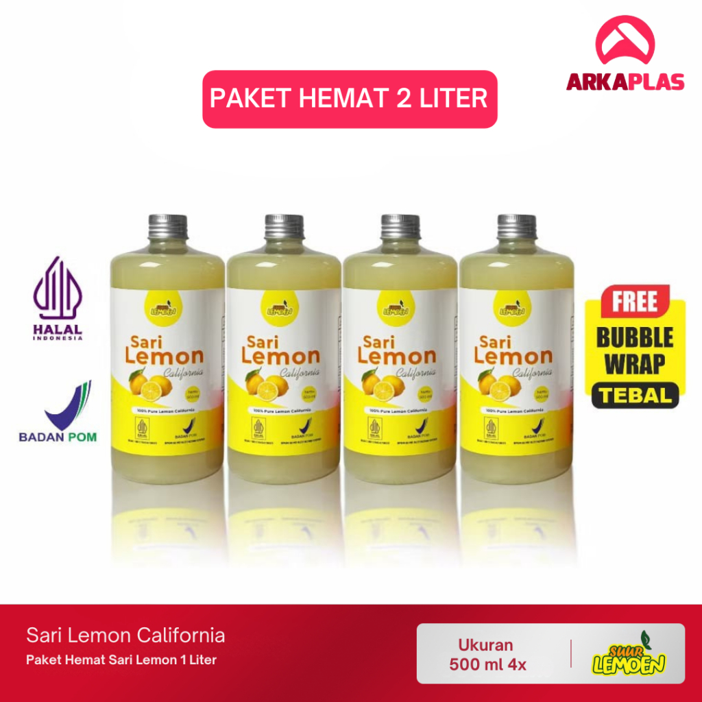 

Sari Lemon By Suur Lemoen Paket 2 Liter 4x500ml Suur Lemoen By ARKAPLAS