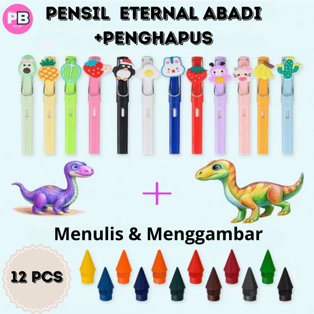 

Pensil Abadi 12 Pcs Unik Warna warni Cocok untuk Menulis Menggambar Alat Tulis Kekinian Murah