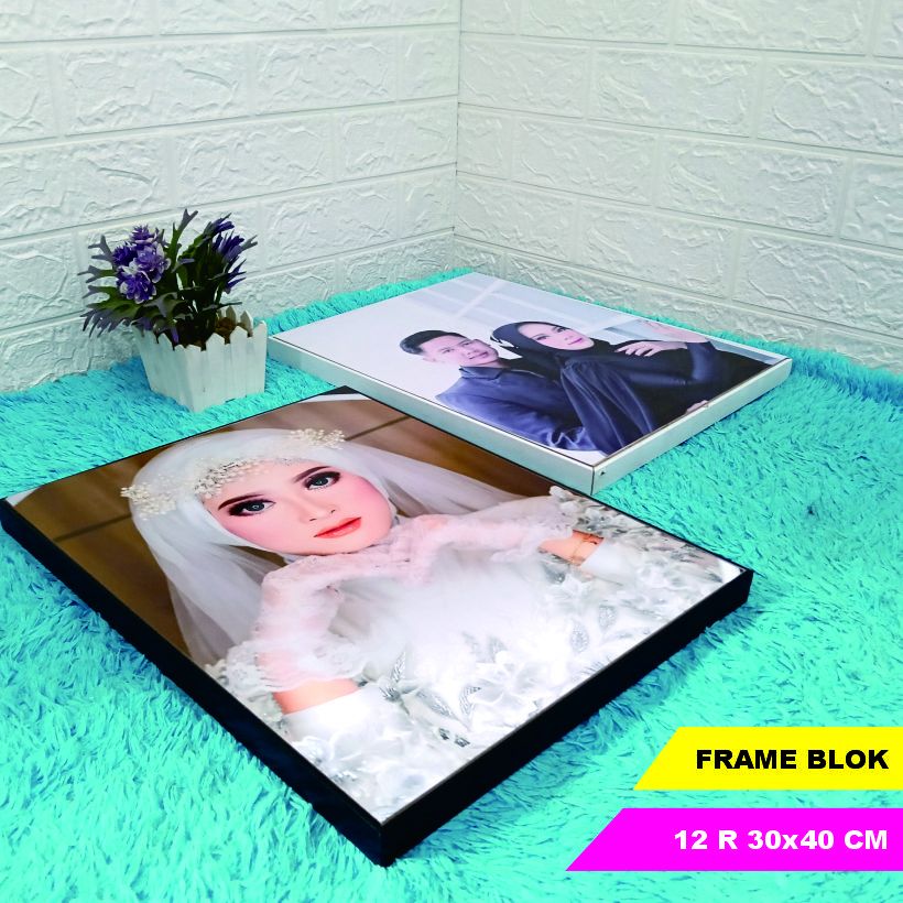 CETAK FOTO BINGKAI 12R 30X40 CM (LEBIH BESAR) LAMINASI FRAME FOTO BLOCK - FOTO BLOCK