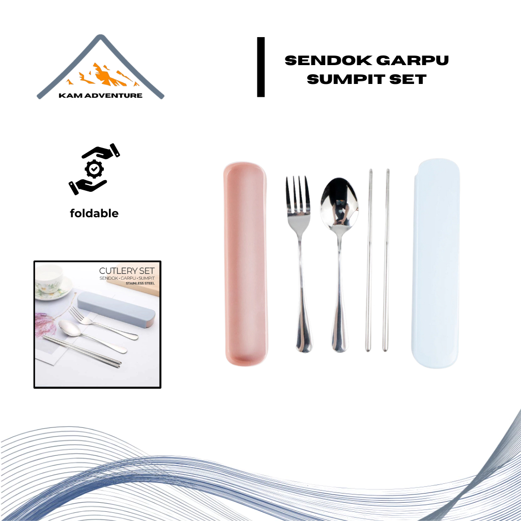 Alat Makan Camping Set Portable