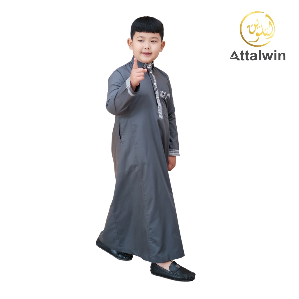 Attalwin - Gamis Jubah Anak Laki-Laki Stylish Spun Poly JA053