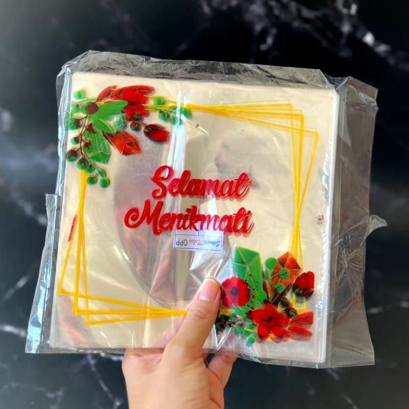 [50 LEMBAR ] / SAMIR BENING 18x18 / SAMIR BENING 20x20 / PENUTUP NASI KOTAK / PLASTIK OPP NASI SELAM
