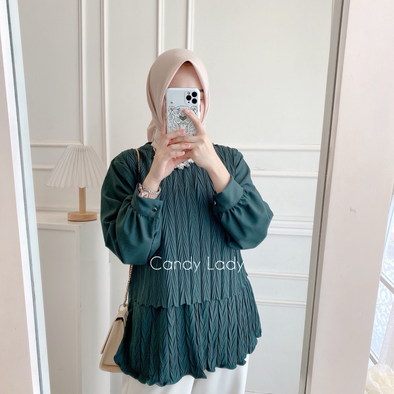 Feloka blouse emerald green - candy lady store