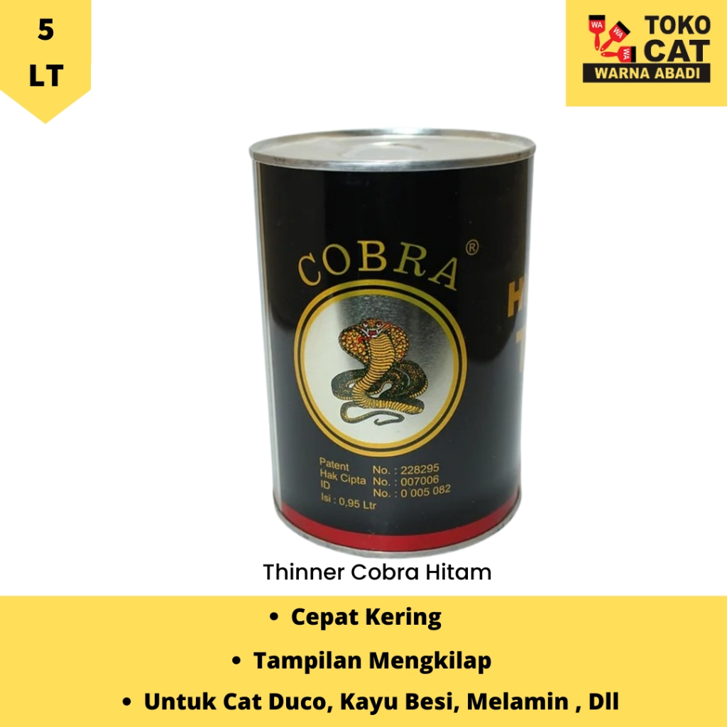 THINNER COBRA HITAM KEMASAN 5 LITER